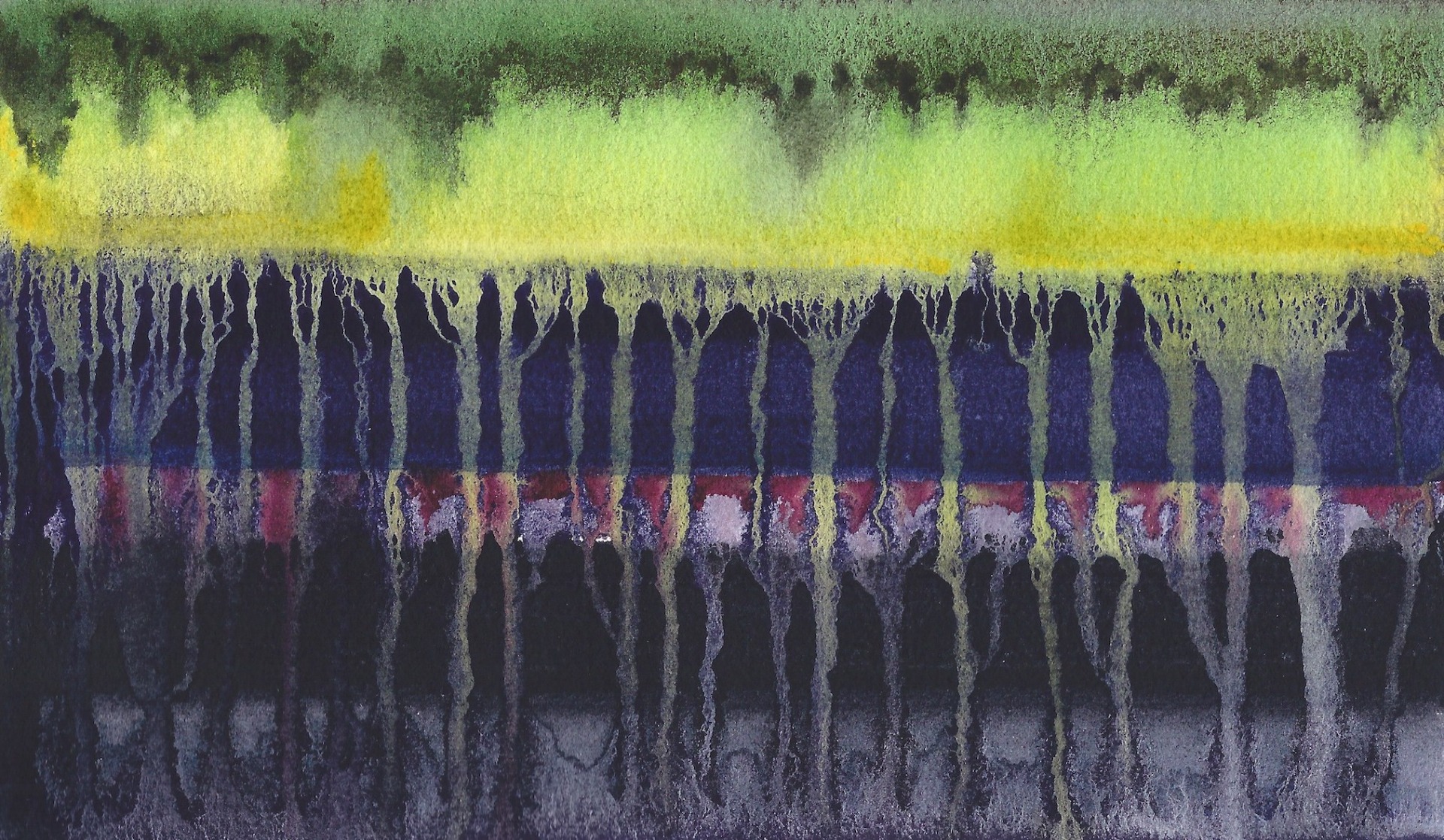 'The Forest at Night' (2022). Watercolor on paper, 24x19 cm