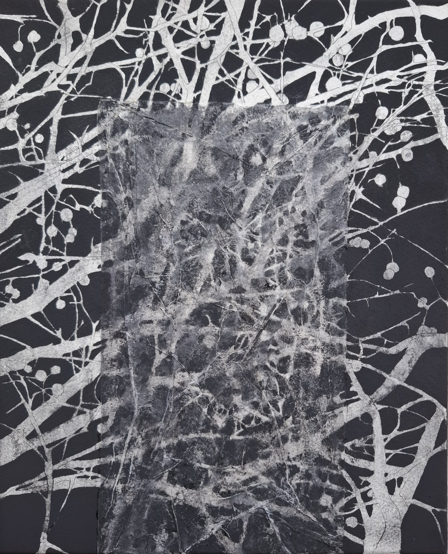 'Unknown 27082025 (Almost)' (2025). Watercolor on cotton and tengujo papers, 22x27x2 cm